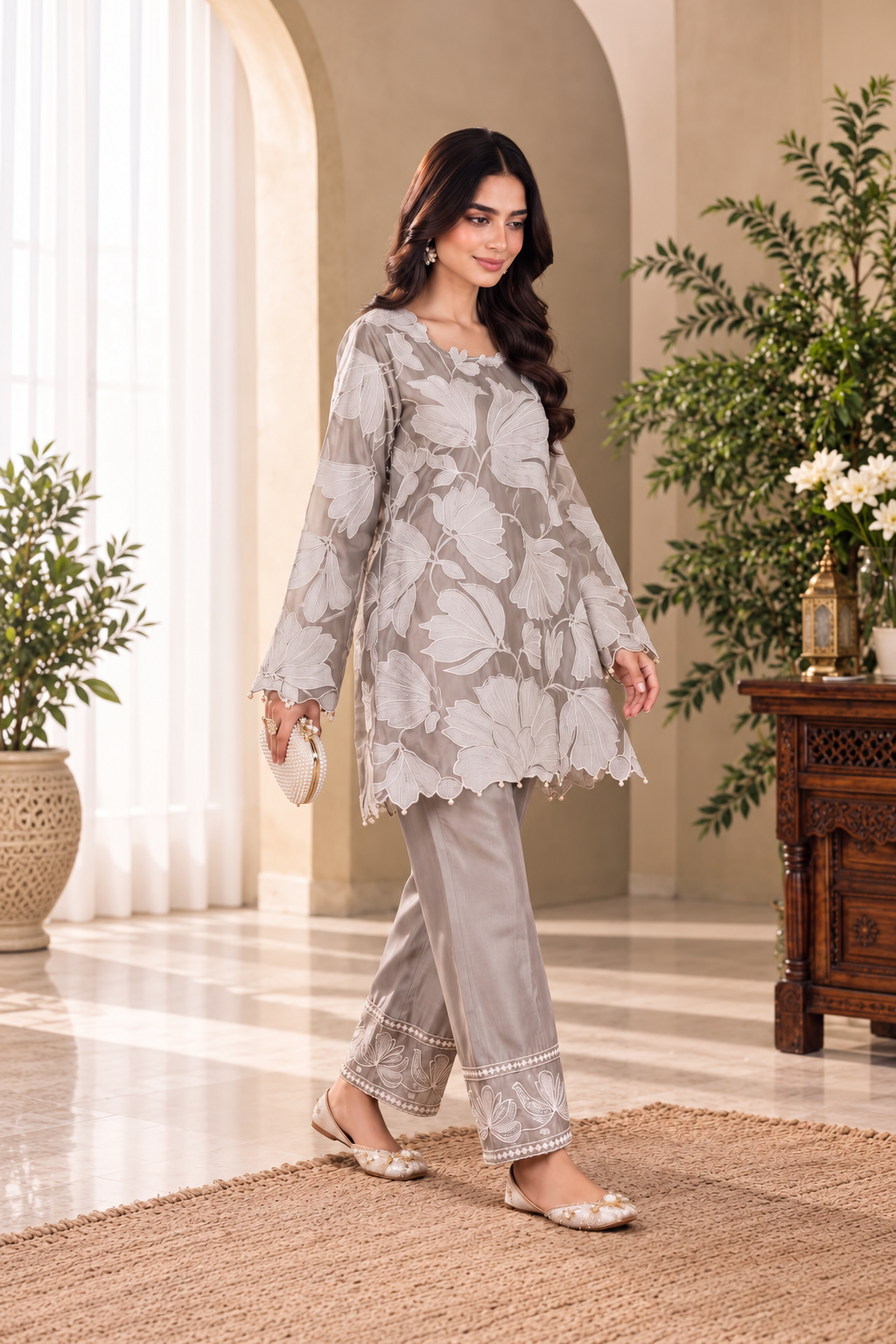 Mehrunisa Embroidered Silk – Unstitched 2 Piece