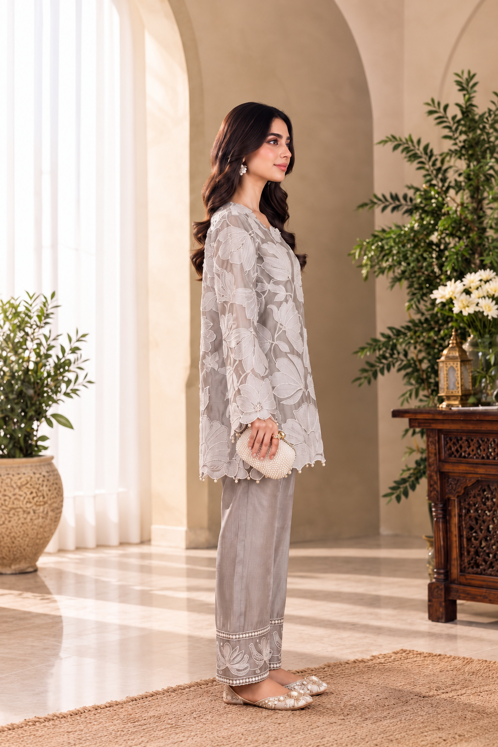 Mehrunisa Embroidered Silk – Unstitched 2 Piece