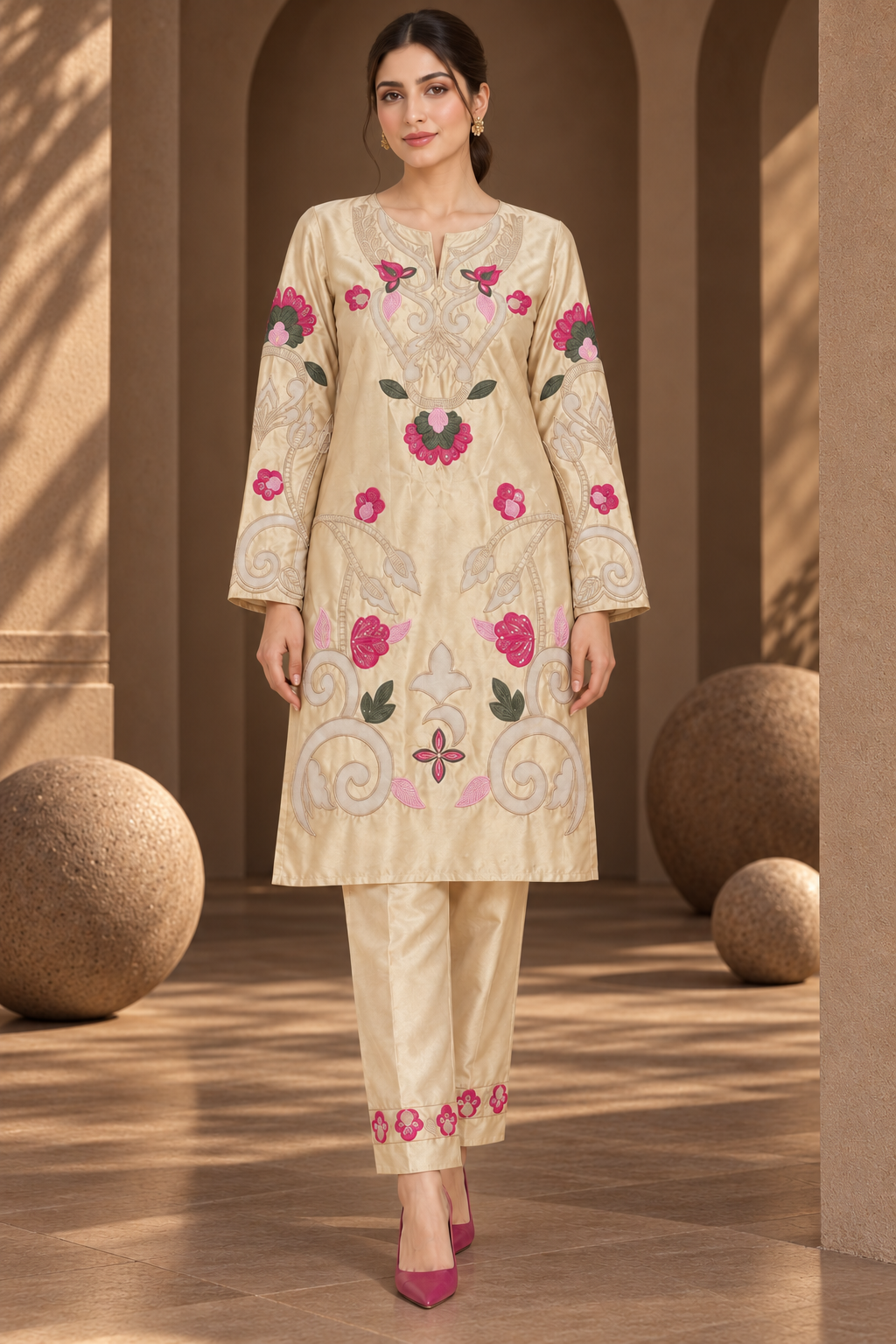 MEHR-E-GUL EMBROIDERED SILK – UNSTITCHED 2 PIECE