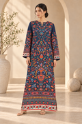 MIDNIGHT BLOOM UNSTITCHED 2-PIECE PRINTED SILK KAFTAN