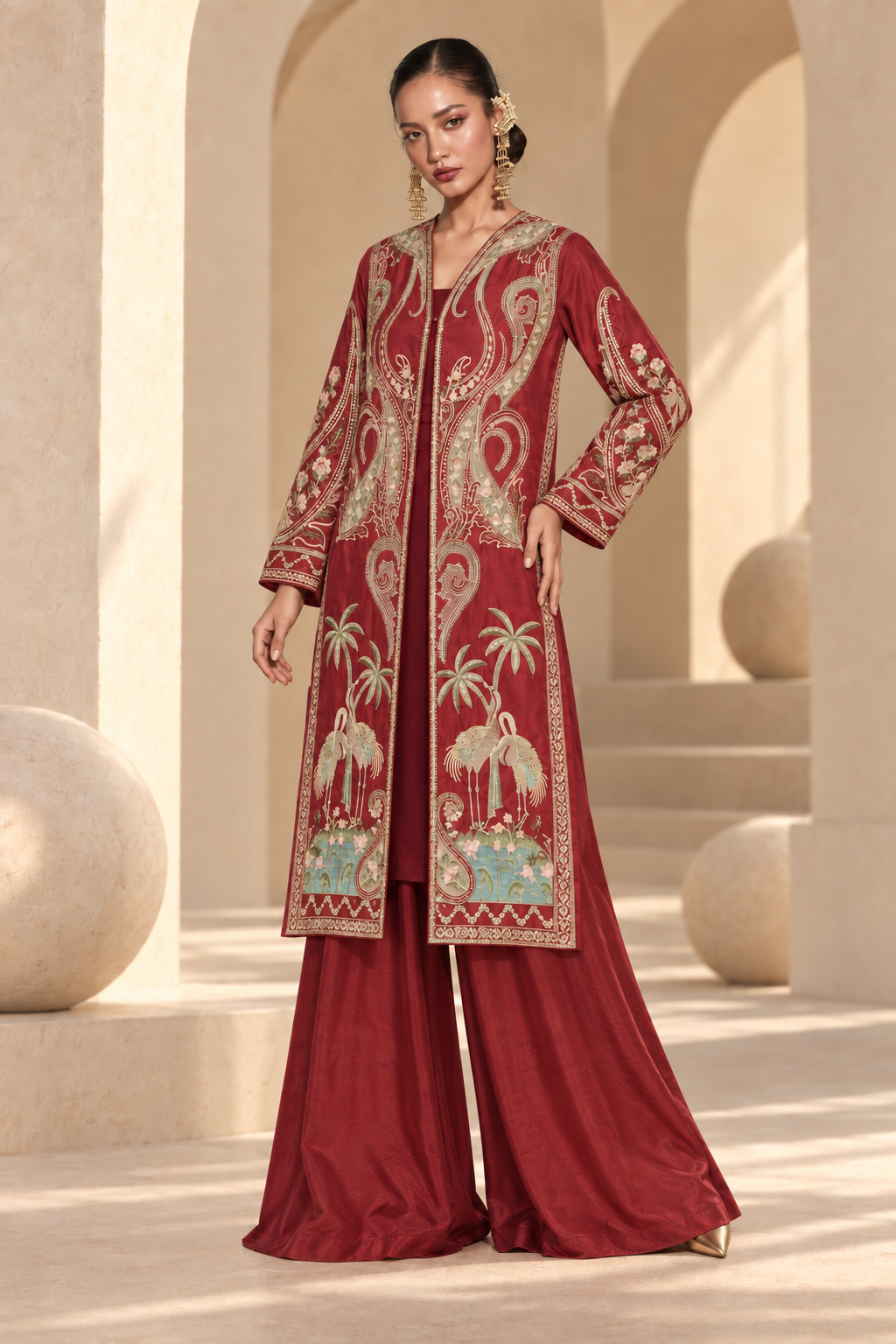 MEHR-E-MAROON UNSTITCHED 2-PIECE EMBROIDERED FESTIVE SILK SUIT