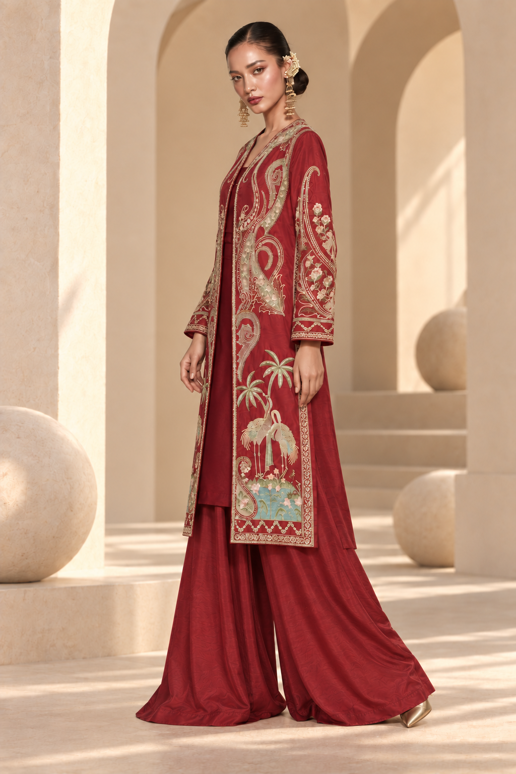 MEHR-E-MAROON UNSTITCHED 2-PIECE EMBROIDERED FESTIVE SILK SUIT