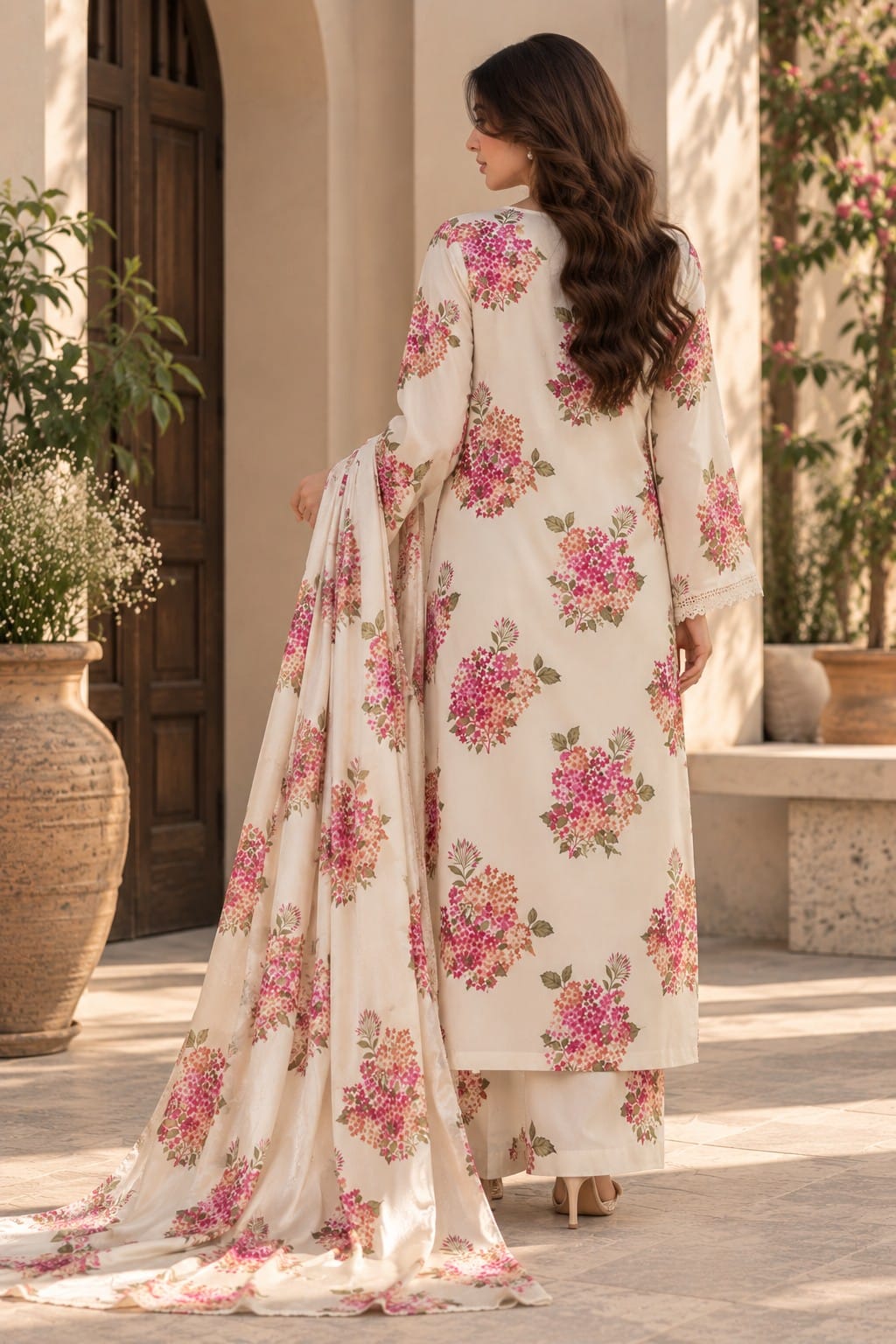 GULBAHAR UNSTITCHED 3-PIECE PRINTED SILK SUIT