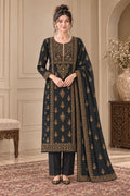 Black Karandi 3-Piece Unstitched Suit