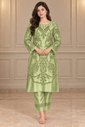 Pistachio Green Silk 2-Piece Unstitched Suit